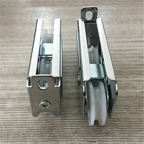 Heavy Duty Double Wheel Sliding Door Track Rollers With Rugged Aluminum Frame And Silent Nylon Wheels for easy installation.