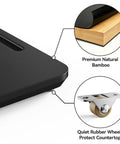 Slick Low Profile Kitchen Counter Organizer With Smooth Glide Slide Out Tray For Coffee Makers And Espresso Machines. Premium natural bamboo base.