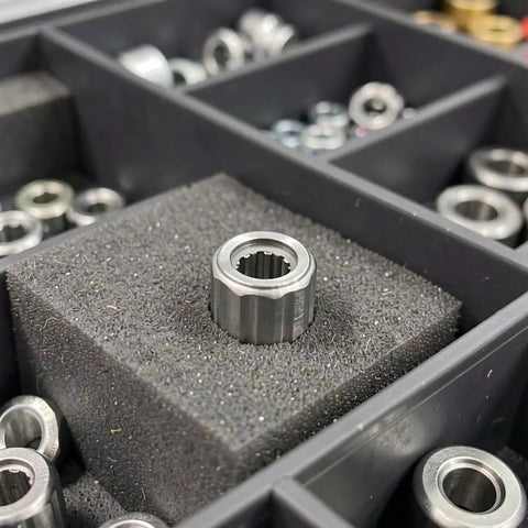 Four Piece One Way Clutch Bearing For Treadmill Rollers Buttery Silent Unidirectional Needle Kit Anti Reverse silver clutch pack in toolbox.