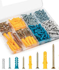 Drywall Anchor And Screw Kit Featuring 270 Anchors And 135 Screws Durable Carbon Steel Construction For Solid Hollow Or Gypsum Walls