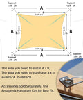 Diagram of 8x16 Sand Shade Sail Rectangle Outdoor Sun Shade Canopy Patio Garden Deck Backyard UV Block Breathable HDPE Fabric setup