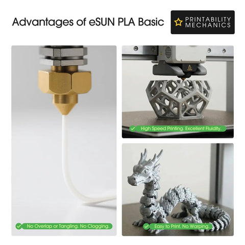 Premium Pla Basic Filament Designed For Serious 3D Makers In Straight Up Sleek Grey, showcasing 3D prints and printing nozzle.