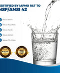 Splashing water into a glass highlighting NSF/ANSI 42 certification benefits of 2 Pack Inline RV Water Filters.