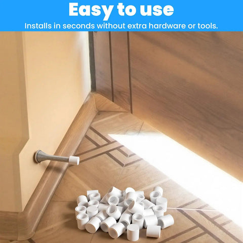 Universal Rubber Door Stopper Tips And Caps Replacement Set 40 Pcs White Wall Mount End Caps for home or office bumper protection