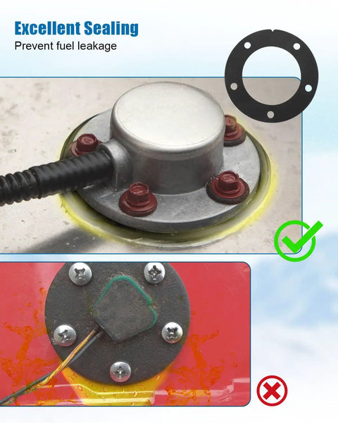 Heavy Duty Nbr Fuel Sending Unit Gasket Kit For Marine Boat And Outboard Units Rock Solid showing proper sealing to prevent fuel leakage.
