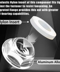 Four Piece M2 Nylon Insert Flange Lock Nuts Delivering Hella Secure Hold And Dead Nut Tight Fit For RC Trucks Home Furniture DIY Mods And Small Scale Industrial Hardware Fasteners That Will Never Work Loose On You showing nylon insert and aluminum alloy.