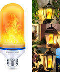 Upgraded LED Flame Light Bulbs With Realistic Flicker 4 Modes E26 Base Fire Glow Bulb For Halloween Decor Outdoor Patio Lighting And Indoor Christmas Ambience Yellow 2 Pack