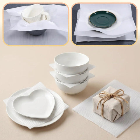 Mover Approved 12 By 12 Inch Foam Wrap Sheets 30 Pack protecting dishes and bowls for safe transport and storage.