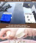 Eyeglass cleaning cloths set featuring blue artificial fiber cloth and natural chamois leather cloth, 12×12 inches.
