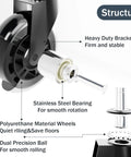 Cutaway view of 3 inch rubber chair wheels replacement casters with seven sixteenth inch stem showing internal structure.