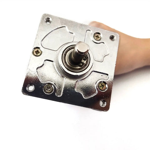 Heavy Duty 775 DC Gear Motor Kickin Hella Torque Up To 80 KGCM 24V Mini Electric Machine Reducer front view with shaft.