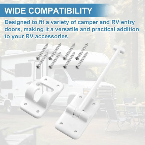 Top Shelf Six Inch T Style Entry Door Keeper Holds Your Camper Or Rv Outer Wall Tight While Keeping The Main Entrance Free For Hot Grills And Weekend Campouts, includes hardware for easy installation.