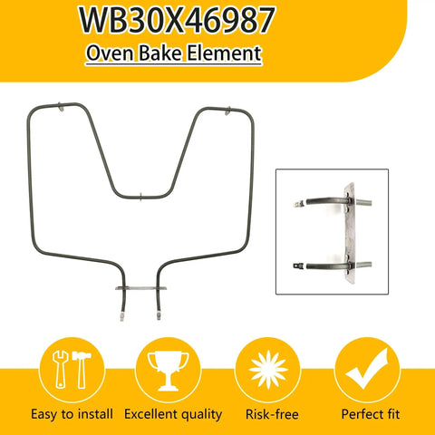 Oven Heating Element Replacement For GE Hotpoint Kenmore Ovens WB30X46987 with mounting brackets visible