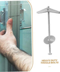 Installing Heavy Duty Toggle Bolt Anchors Kit With Wing Nuts For Hollow Walls And Ceilings, Carbon Steel Drywall Fasteners