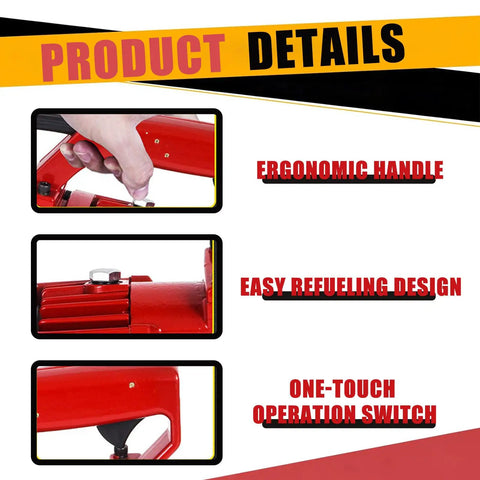 Heavy Duty Portable Electric Hydraulic Rebar Cutter ergonomic handle, refueling, and switch details for smooth, reliable performance.