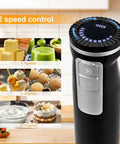 Electric Hand Mixer And Immersion Blender With Six Attachments Including Wire Whisk Milk Frother And Food Chopper Heavy Duty Handheld Kitchen Tool that displays 12 speed control features.