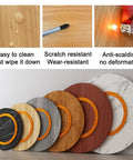 Solid Oak Lazy Susan Turntable 35 Inch Round Serving Tray For Kitchen Counter showcasing scratch resistant and easy to clean surface.