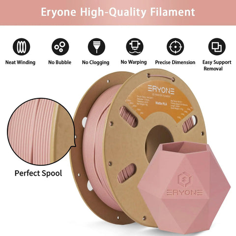 Top Shelf Matte PLA Filament For 3D Printing 1.75Mm Exact Diameter One Kilogram Spool In Pottery Red with hexagon pot
