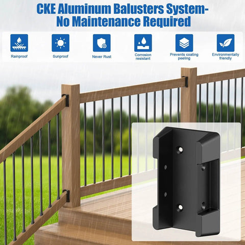 30 Pack Deck Railing Brackets Connectors For 2x4 Wood Posts Angled Railing Kit With Screws in use on wooden deck posts