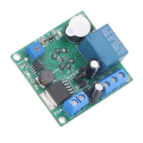 Top Shelf MQ2 Smoke Detector Module With Loud Buzzer Alert And Proven Relay Switch, Reverse Connection Guard For Kitchens And Hotels, No Sweat Plug And Play DC Setup circuit board with relay and components.