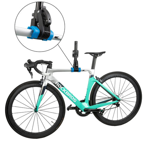 Heavy Duty Bike Repair Stand With Bench Mount For Road And Mountain Bikes Easy Clamp And Quick Release Garage Ready Workbench For Serious Riders And Weekend Warriors holding a road bike