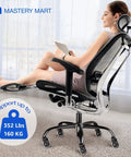 Woman relaxing on ergonomic chair with Heavy Duty Office Chair Base Replacement Bundle With 352 Lb Capacity and swivel base.