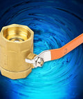 Heavy Duty DN32 Brass Ball Valve Featuring Smooth Quarter Turn for Water Oil and Gas Lines High Pressure 1.6MPa Rating with orange handle.