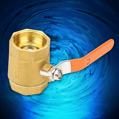 Heavy Duty DN32 Brass Ball Valve Featuring Smooth Quarter Turn for Water Oil and Gas Lines High Pressure 1.6MPa Rating with orange handle.