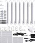 Under Cabinet LED Lights Kit 8 Pack 11 Inch Linkable Dimmable 6000K Cold White Plug In Or Hardwired With Power Adapter 24V