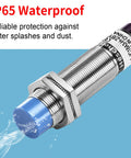 Capacitive M18 Proximity Sensor Switch Non Shield Type PNP NO For Dielectric Objects, 10mm sensing, IP65 waterproof