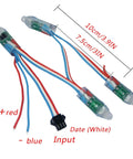 Digital Addressable WS2811 LED String Lights Waterproof RGB Full Color 12mm Outdoor 500pcs wiring details, showing dimensions and connections.