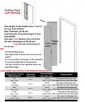 180 Degree Swing Fold Door Hardware With Full Open Flush Mount Design for left-opening installation dimensions and specifications.