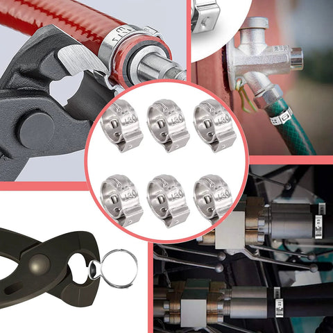 40 Pack 15.3mm To 18.5mm Single Ear Hose Clamps PEX Cinch Clamps Stainless Steel 304 Crimp Hose Clamp Stepless Cinch Rings For Plumbing Marine Use Reusable Rust Resistant Ideal For Home And Workshop Installations Quick Fit