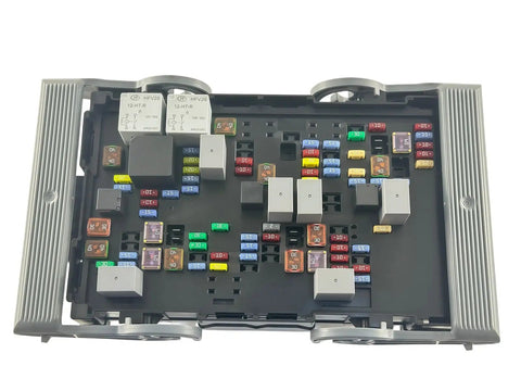 Direct Fit Engine Fuse Box 22798218 with detailed color-coded fuses and relays for 2010-2014 Chevy Tahoe Suburban Silverado GMC vehicles.