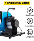 Rock Solid Industrial Portable Dust Collector With Badass 537 CFM Suction 15 Gallon Bin 1 HP induction motor for dust collection.