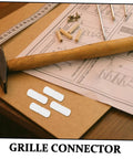 Hella Sturdy Slick Furniture Connector Kit 100 Piece Hidden Fasteners on assembly instructions with tools and connectors.