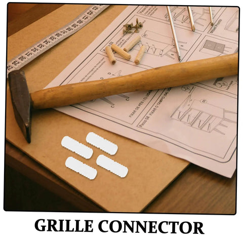 Hella Sturdy Slick Furniture Connector Kit 100 Piece Hidden Fasteners on assembly instructions with tools and connectors.