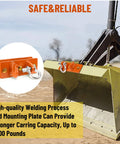 Tractor Bucket Hooks Bolt On Clevis Mount With Half Inch Shackle And Five Sixteenth Inch Grab Hooks WLL 4700 Lbs Steel Plate