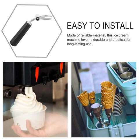 Large Universal Ice Cream Maker Lever Handle Replacement Part For Commercial Machines Easy Install shown with ice cream cones