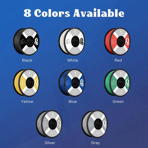 Top Grade White Abs Filament Crushes High Speed 3D Prints Smooth As Butter With A Full One Kilogram Spool in various colors.
