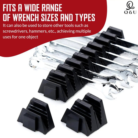 Slick Modular Wrench Organizer System With 48 Magnetic Holders For Tool Box Drawers Heavy Duty Wrench Rack in use with wrenches