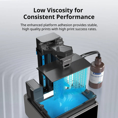 Water Washable 3D Printer Resin 405Nm High Precision Photopolymer Clear Blue 1 Kilogram Low Shrinkage Formula in printer.