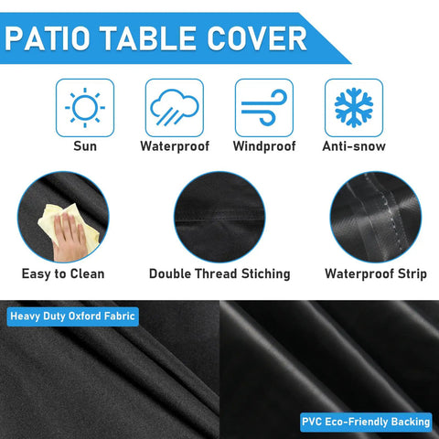 Outdoor Square Table Cover 44 Inch Waterproof Heavy Duty Patio Table Protector For 44x44x28 Inch Tables features and materials