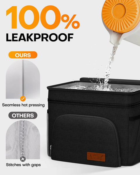 100% leakproof Premium 9 Liter Soft Sided Cooler Bag With Leak Proof Design Keeps Your Grub Fresh All Day.