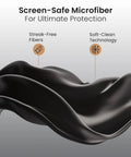 Front view of EVEO eyeglasses cleaning kit with two spray bottles and two microfiber cloths