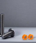 Heavy Duty Nylon U Groove Pulley Wheels With Micro Ball Bearings Built Like A Tank Super Quick Snap Install Durable Track Guide Rollers For Any Cart Or Machine Five Pack with orange rollers and chrome bolts