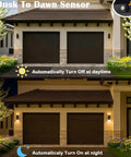 Dusk To Dawn Outdoor Wall Light With Up And Down Lighting, LED A19 Bulbs Included, Exterior Light Fixture on garage day and night
