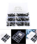 Aluminum Blind Rivet Kit With 200 Piece Assortment In 3.2, 4.0, 4.8mm Sizes, Oxidized Finish, And Storage Box display