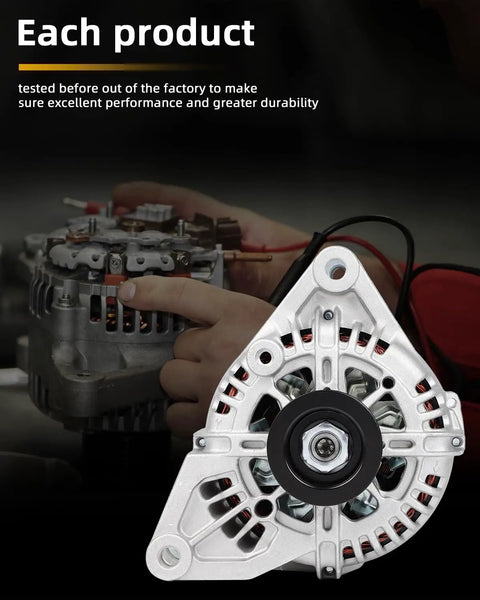 Heavy Duty Alternator For Kia Sedona 2002 To 2005 120 Amp 6 Groove Pulley showing close-up details of generator construction.
