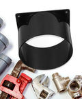 Homoyoyo Abs Duct Connector Flange With Square Base, 120mm black duct adapter for woodworking vacuum systems.
